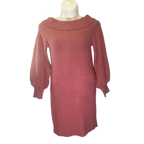 Plus Size, Fashion Nova Pink Ribbed Off-Shoulder Bodycon Dress, 2X - Picture 4 of 7